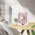 thumbnail image 1 of Desktop Mini Desktop Fan Wind Power Fan Home Office Small Fan Charging Plug Circulation Fan Pink, 1 of 6