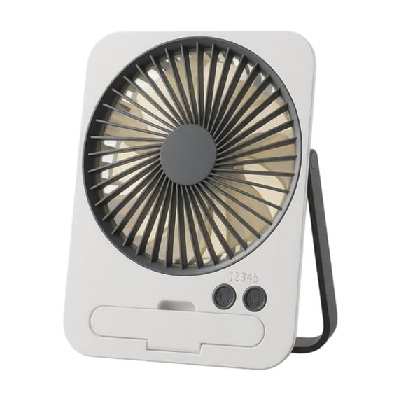 Desktop Mini Fan Portable Usb Small Desk Fan 5 Speed Adjustable with Warm Led Light Ultra Thin Personal Fan for Home Car Office Outdoor Travel White 1 Pack