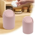 thumbnail image 1 of Desktop Mini Plastic Waste Garbage Can with Swing-Lid, Stylish Countertop Trash Bin, Table Waste Paper Basket, Small Trash Can for Office Bathroom Children Bedroom, 1 of 6