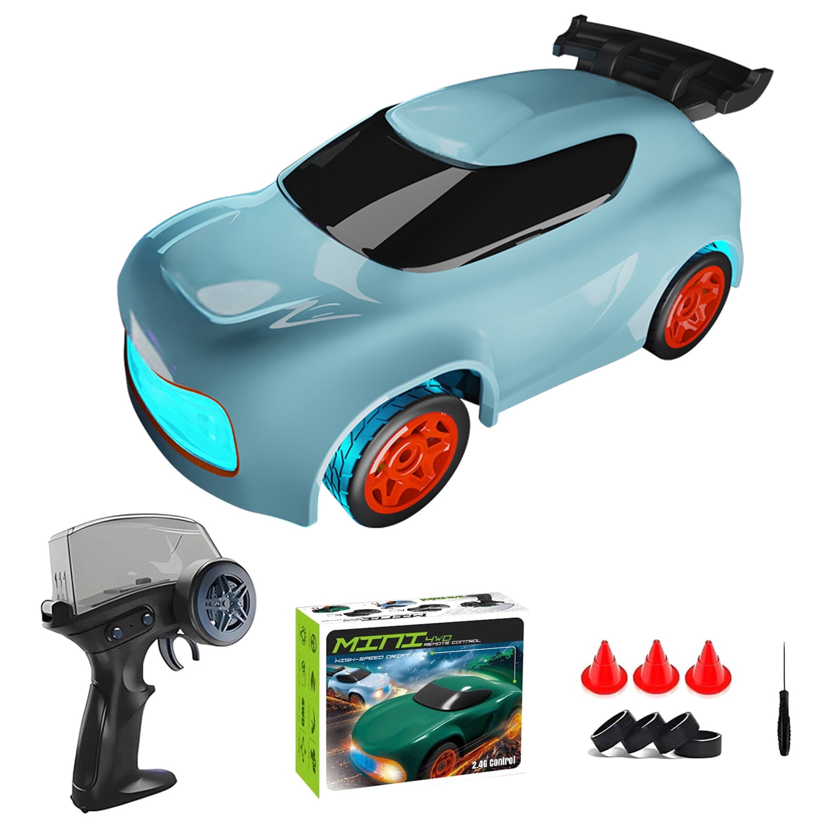 Desktop Drift Car, 2.4GHz Electric Mini Full Proportional Remote Control Car, Rechargeable RC Drift Toy with Instant Acceleration Button