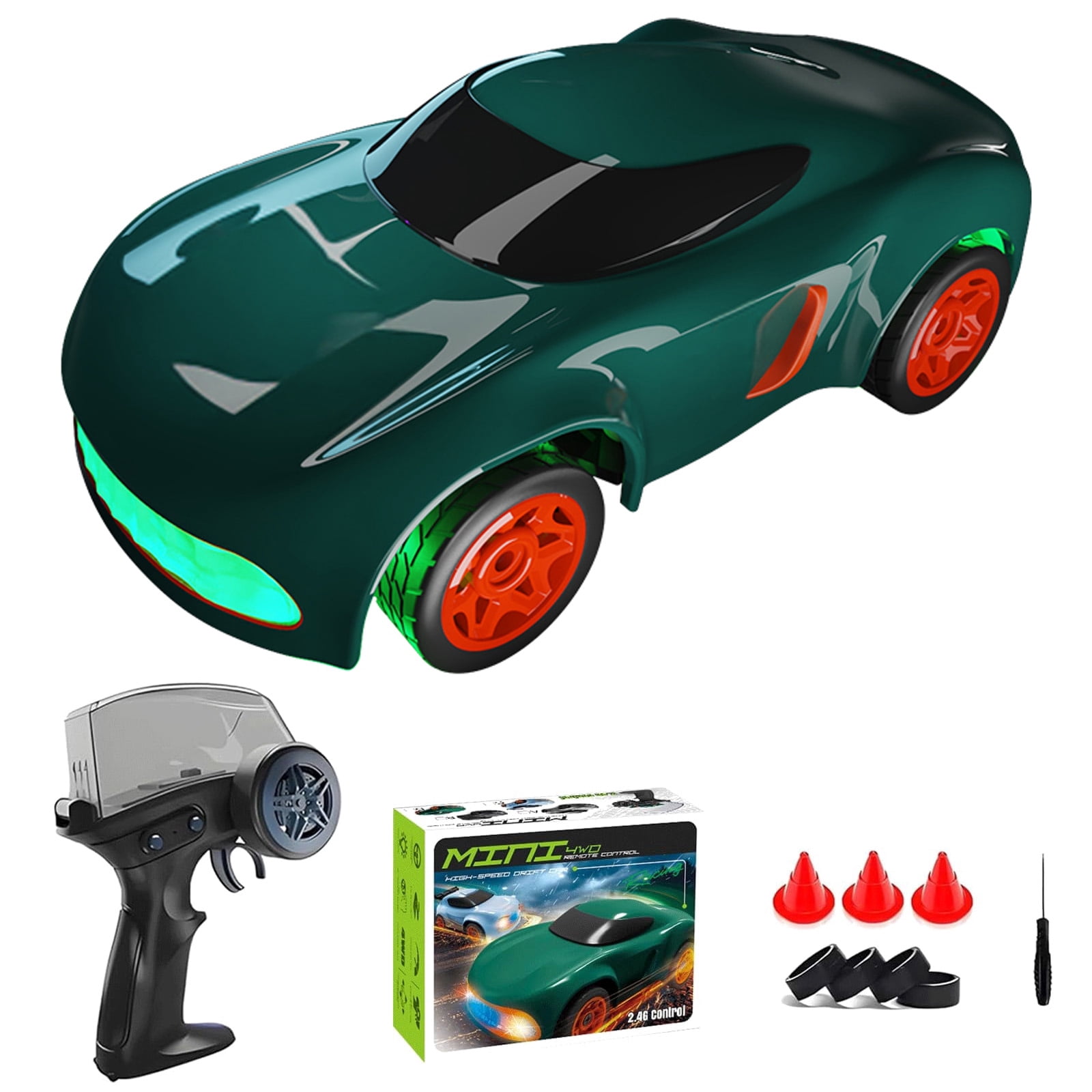 Desktop Drift Car, 2.4GHz Electric Mini Full Proportional Remote Control Car, Rechargeable RC Drift Toy with Instant Acceleration Button