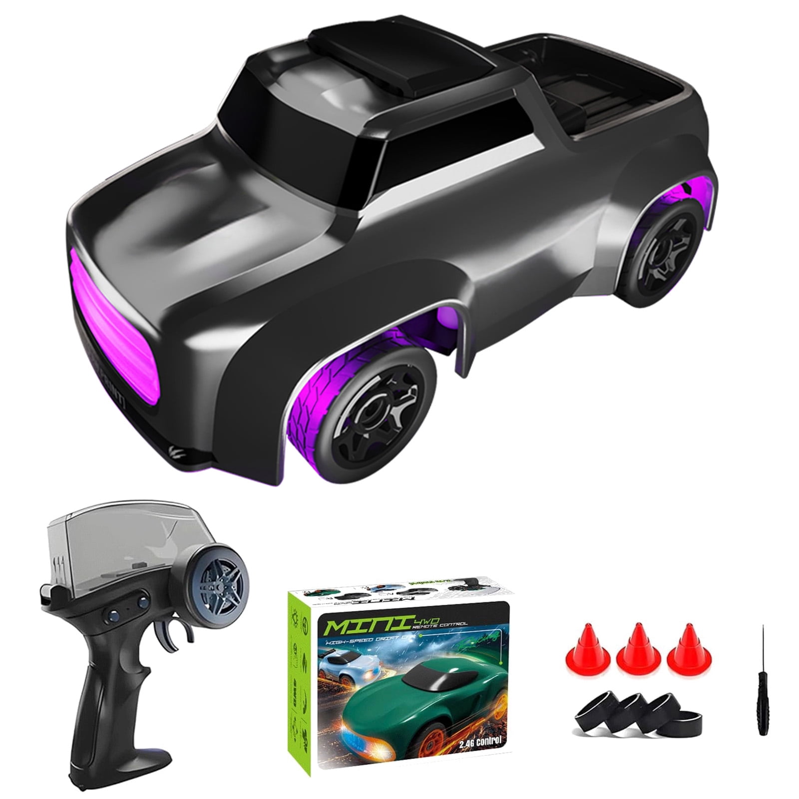 Desktop Drift Car, 2.4GHz Electric Mini Full Proportional Remote Control Car, Rechargeable RC Drift Toy with Instant Acceleration Button