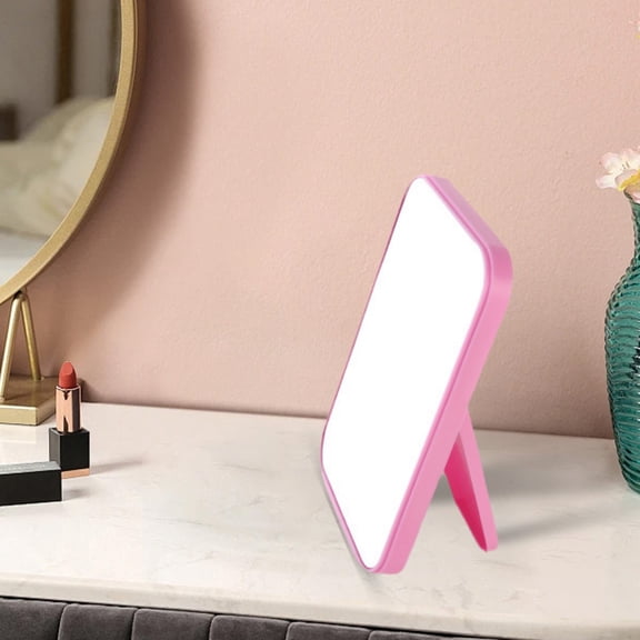 Desktop Mirror, Vanity Mirror, Foldable Portable Makeup Mirror with Stand for Dressing Table, Travel, Bedroom, White Pink Purple Blue