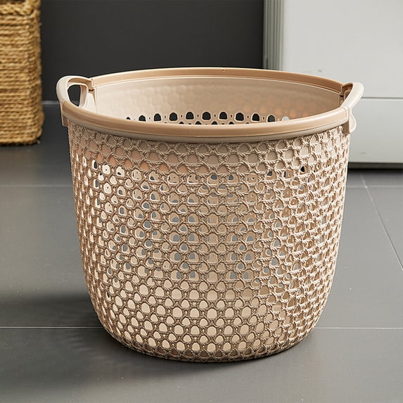 Desktop Miscellaneous Storage Basket, Plastic Organizer for Towels, Bedding, Toiletries, Multi-Purpose Storage Solution for Bathroom, Bedroom, Living Room