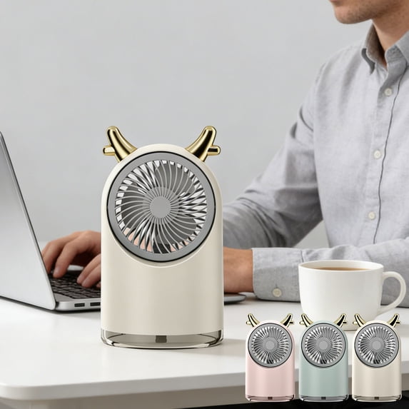 Desktop Misting Fan 400ml Water Tank USB Rechargeable Portable Mini Fan 3 Speed Settings with Humidifier for Office Home by PALIFEUR