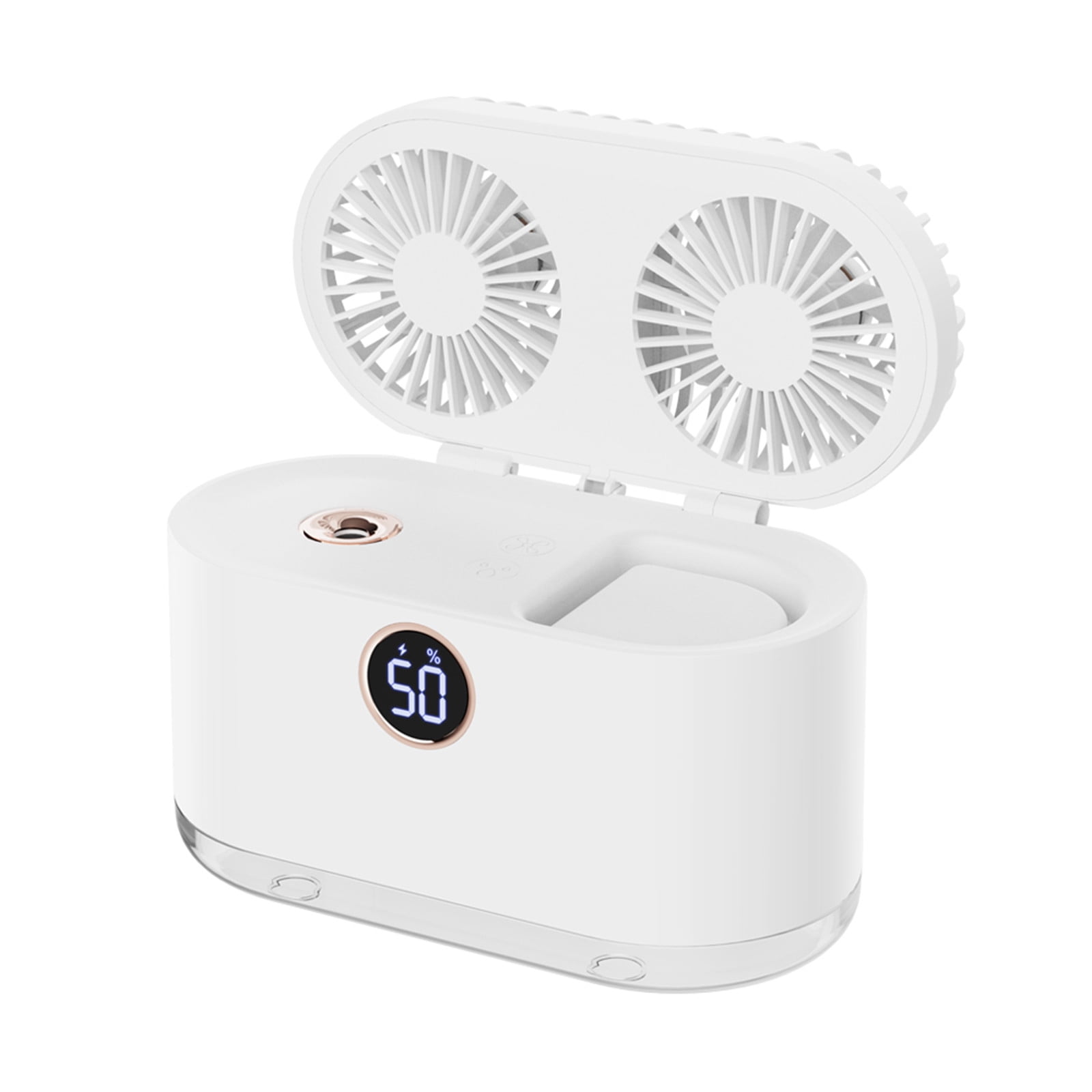 Desktop Misting Fan, Rechargeable Personal Dual Head Mister Fan, Spray