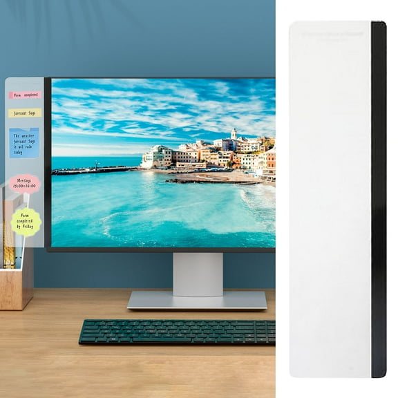 Desktop Monitor Side Memo Board, Transparent Clip-On Message Board for Computer Office Screen