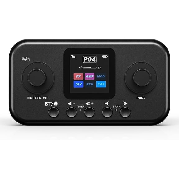 Desktop Multi Guitar Effects with 6 Modules, 80 Presets, 20 Amp Modeling & IR Loading, Guitar Effects Processor with Tuning & Modes, OTG USB Audio Interface for Practice Recording
