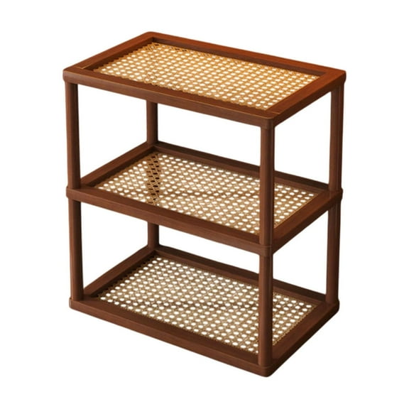 Desktop Multi-Layer Shelf for Water Cups, Cosmetics, and Small Items: An Office Desk Workstation Organizer with Layered Display Function