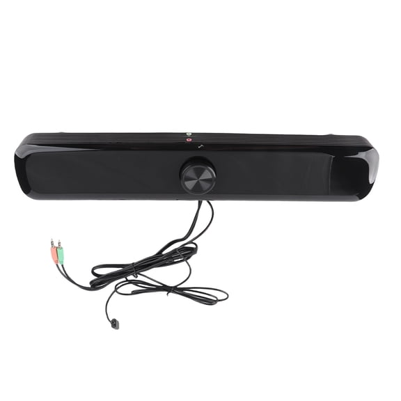 Desktop Multimedia Soundbar Dual Speaker System USB Powered Clear Stereo Audio Line-in Box Sound Bar Heavy Bass Stereo Speaker Unit for Laptop PC Computer Mobile Phone Display Device 10 in / 25.4 cm