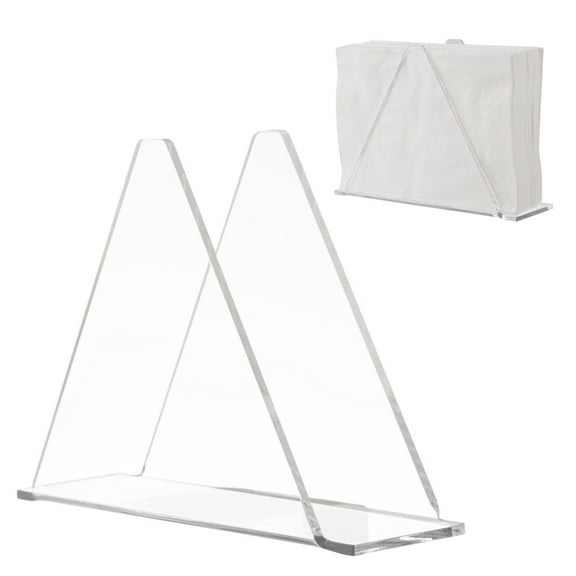 Desktop Napkin Holder Plastic Napkin Holder Triangular Napkin Holder Napkin Storage Stand Paper Dispenser Tissues Organizer for Kitchen Living Room Dining Room and Office Transparent