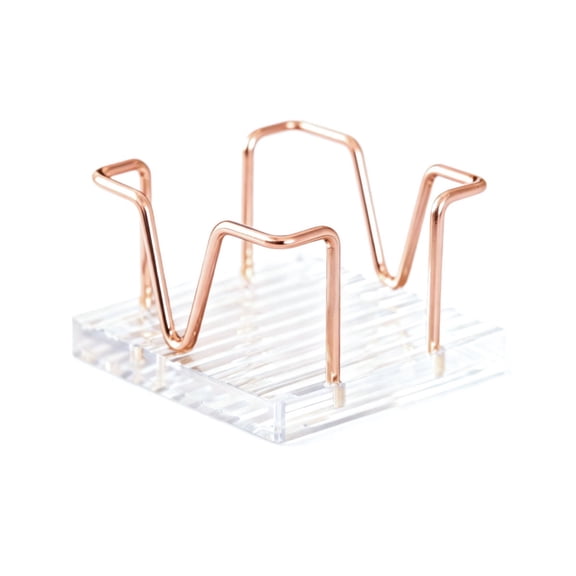 Desktop Note Block Box Iron Wire Note Stand with Acrylic Base Memo Pad Organiser Box for Desk Organization