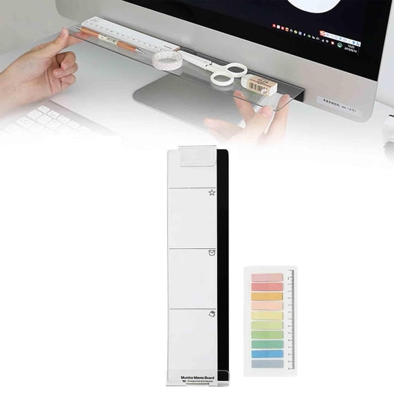 Desktop Note Holder, Computer Side Note Holder Memo Board Acrylic for Computer Monitor, Left Side, Phone Style, Note Organizer, By Kingtowag