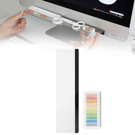 Desktop Note Holder, Computer Side Note Holder Memo Board Acrylic for Computer Monitor, Left Side, Simple Style, Note Organizer, By Kingtowag