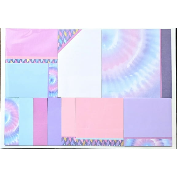 Desktop Notepad Set with Page Tabs - Tye Dye