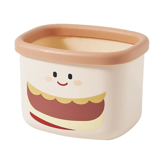 Cartoon Hamburger Shaped Waste Bin Plastic Trash Can For Desktop Organization