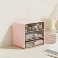 thumbnail image 1 of Desktop Organizer 3 Drawer Storage for s & Makeup Transparent Cabinet White or 1 Piece, 1 of 6