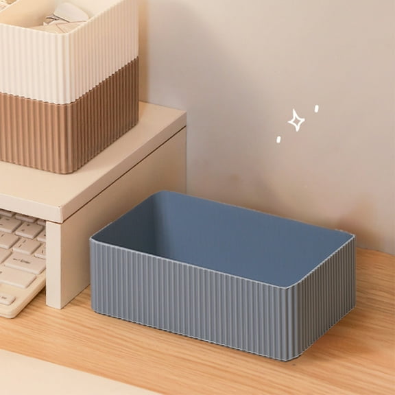 Desktop Organizer Box, Large Open Storage Tray for Office Desk, PS Plastic Tidy Tray for Remotes Cosmetics Pens, 7.87" x 5.24" x 2.36" Multipurpose Holder