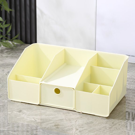 Desktop Organizer with Drawer, Clear Plastic Storage Box with Drawer for Desk, Makeup Organizer Storage Box Tabletop Organizer for Desk Office Supplies Bathroom Vanity Home