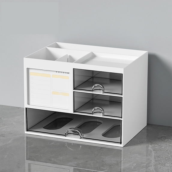 Desktop Organizer, Drawer Storage Box, Transparent Multifunctional Compartment Design, for Office Supplies and Home Desk Accessories