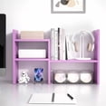 thumbnail image 1 of Desktop Organizer Office Storage Rack Adjustable Wood Display Shelf Birthday Gifts Toy Home Decor Free Style Rotation Display True Natural Stand Shelf (Violet), 1 of 7