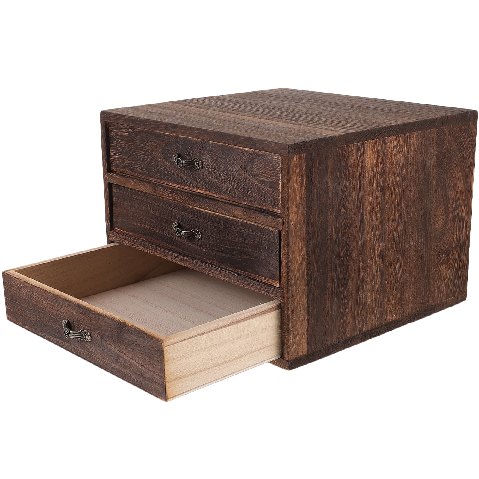 Desktop Organizer Organization Drawers Tabletop Wood Storage Box Organizers and Wooden Office