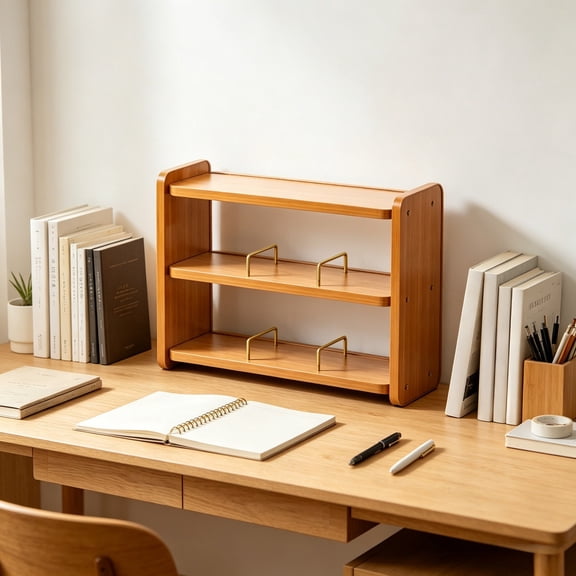 Desktop Organizer Rack 2-Tier Countertop Mug Holder with Metal Dividers Space-Saving Storage for Coffee Mugs Glasses Drinkware Kitchen Office Home
