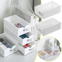 Desktop Organizer, Stackable Storage Drawers, Clear Plastic Organizer Box with Wide Open Front, Non-slip & Shatterproof for Easy Access, Perfect for Office Supplies, Craft Rooms, and Home
