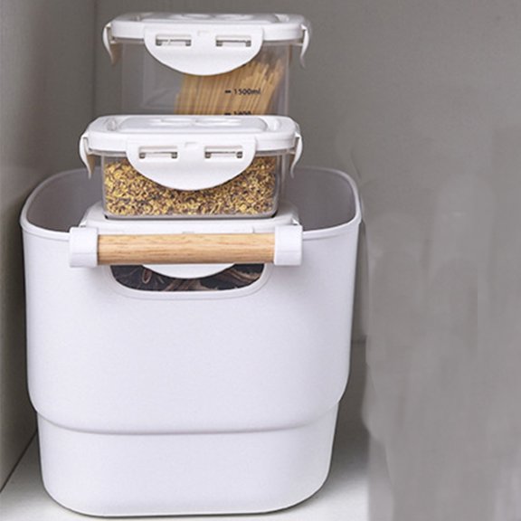 Desktop Organizer Storage Basket | White Plastic Bin with Handles | Multiple Sizes 10.6–15.7in | Versatile Kitchen Bathroom Closet Pantry Cabinet Organizer | Easy Clean, Durable, Lightweight