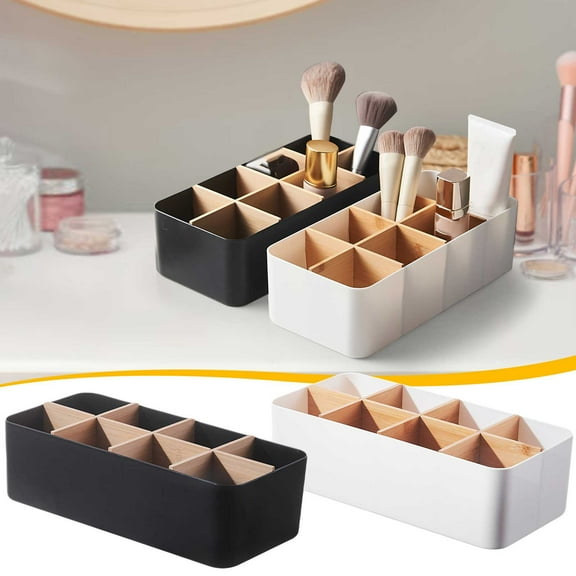 Desktop Organizer Storage Box | Multi-Purpose Plastic Shelf | 5 Compartments for Office Supplies, Cosmetics, Stationery | Robust Space-Saving Design | Home, Office, Dorm | 1 Pack