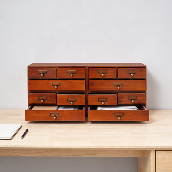 Desktop Organizer, Wooden Desktop Organizer, Wooden Storage Drawers for Tableto