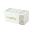 thumbnail image 1 of Desktop Organizer with Tissue Box Holder, Multifunctional Storage Box with Transparent Drawer and Phone Slot for Office Desk Organization, 1 of 7