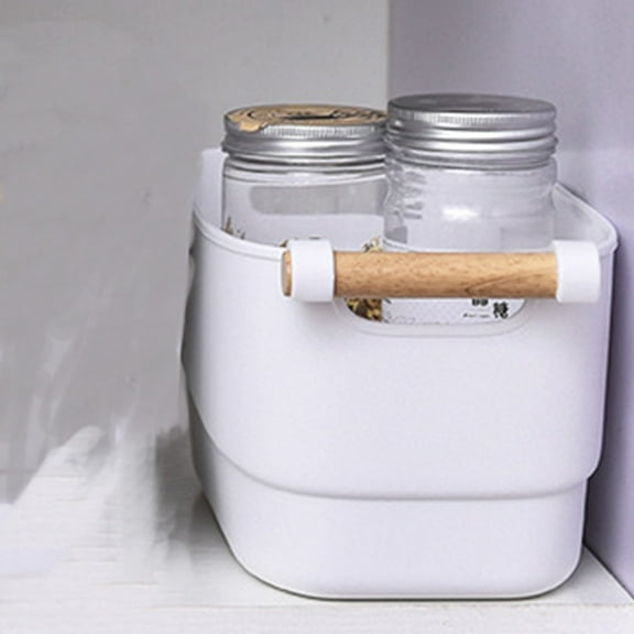 Desktop Organizer1PC,Storage Basket10.63x5.71x4.72in,Plastic Organizing Bins for Kitchen Countertops, Bathroom Shelves, Multipurpose Home Organization Solutions(White)