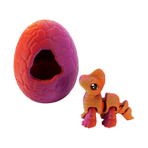 Desktop Ornament 3D Printed Dragon Egg & Baby Dragon Set Cute Pet Dragon Easter Decor Toy Figurine, Dinosaur Egg Figurine *1 Small Dinosaur Figurine *1