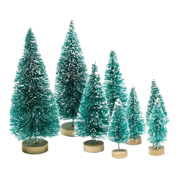Desktop Ornament,8Pcs Christmas Tree Gift Blue Green Tasson Mini Christmas Tree Tabletop Decoration Combination