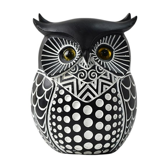 Desktop Ornament Attractive Black Owl Decorations Resin Figurines Ideal for Elegant Home TV Cabinets Bookshelves Living Rooms and Entrances