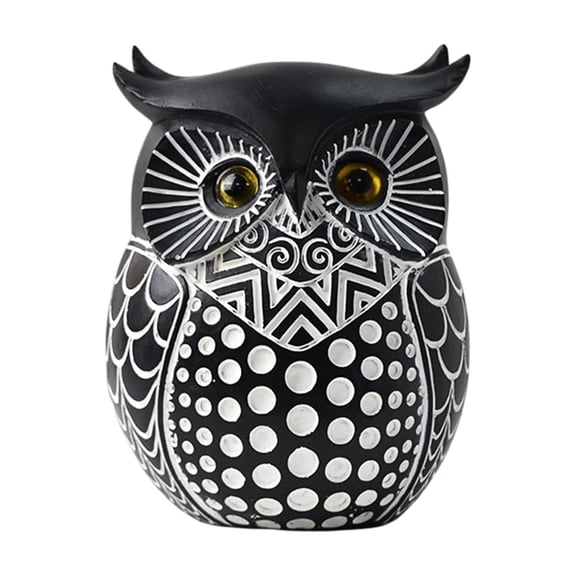 Desktop Ornament Attractive Black Owl Decorations Resin Figurines Ideal for Elegant Home TV Cabinets Bookshelves Living Rooms and Entrances