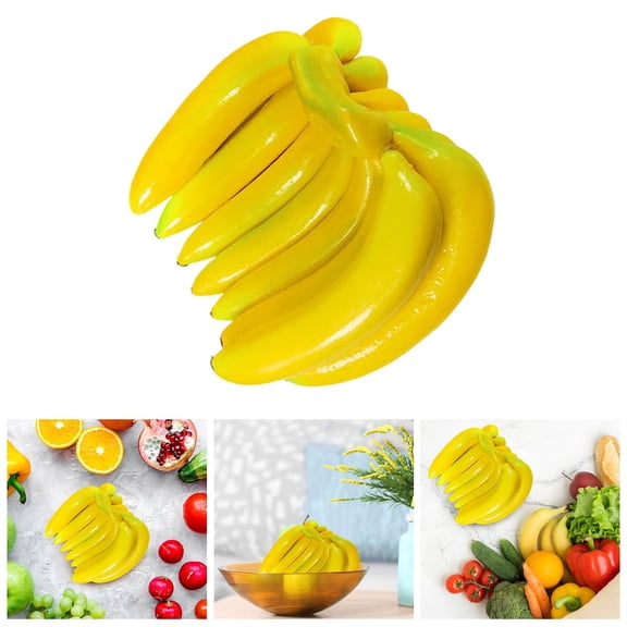 Desktop Ornament Bananas Cluster - Lifelike Banana Model for Photography Props Kitchen Party Styling and Desk