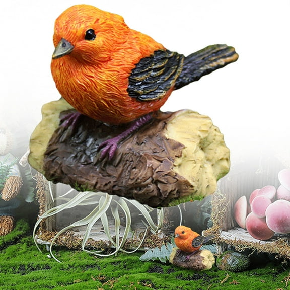 Desktop Ornament,Bird Figurine Realistic Delicate Detail Appearance Resin Car Animal Garden Statue Garden