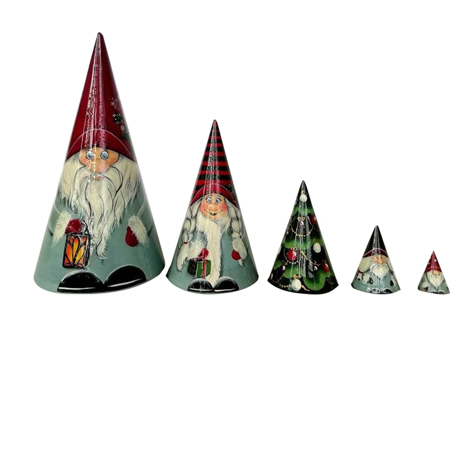 Desktop Ornament Clearance! Fengga Christmas Gnome Wooden Nesting Doll