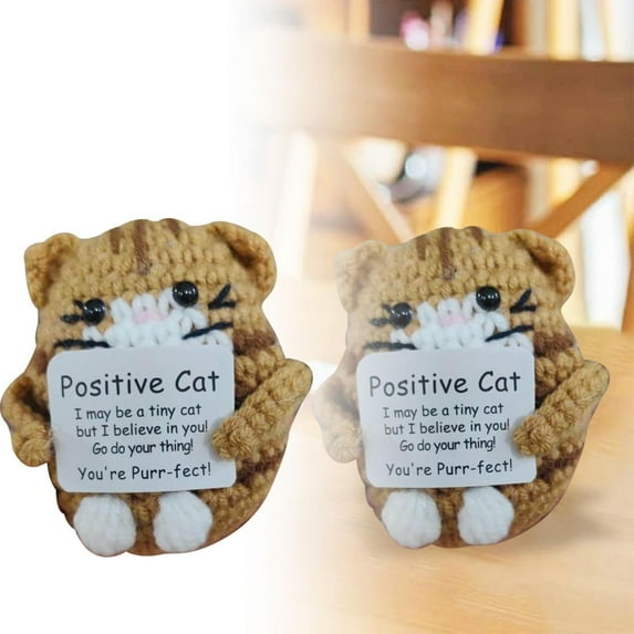 Desktop Ornament Crocheted Cute Knitted Doll Positive Energy Cartoon Doll for Home and Enhancing