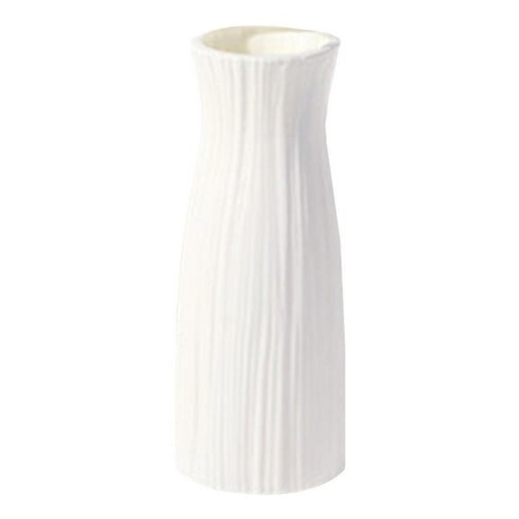 Plastic Vase D, FNGZ Shatterproof Vase Imitation Ceramic Flower Pot Plastic Vases for Decoration Milky White Home Decor