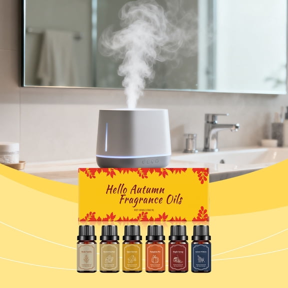 Desktop Ornament Diffuser Fragrance for Home 6x10ml Autumn Soap Making Scents by Pumpkin Pie and Autumn Wilderness