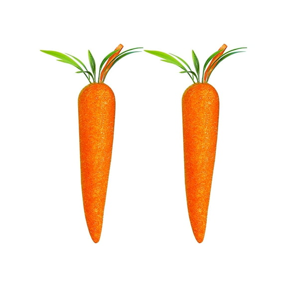 Desktop Ornament Easter Foam Glitter Powder Carrot Realistic Mini Hanging Pendant Ornaments for Home Party DIY Crafts