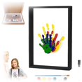 thumbnail image 1 of Desktop Ornament,Family Handprint Kit Family Ideas Keepsake Frame DIY Colorful Craft Kids Art Frame With 5 Paint Colors Personalized Familys For New Parents 5ml, 1 of 8
