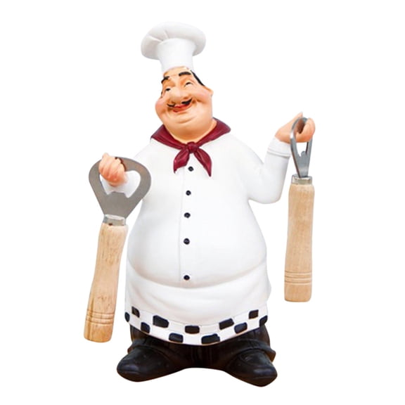 Desktop Ornament Featuring Italian Chef Figurines for Kitchen with Chalkboard Counter Top Display and Collectible Chef Statue for Home and,13x9x22 cm,Grey