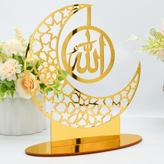 Desktop Ornament Fine Workmanship Wide Application Acrylic Sturdy Moon Shape Festival Decor Household Supplies