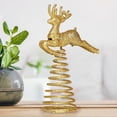 thumbnail image 1 of Desktop Ornament Golden Deer Tree Top Decoration Unique Design Holiday Ideal for Festivities and Celebrations Elegant Home for Seasonal Display, 1 of 3