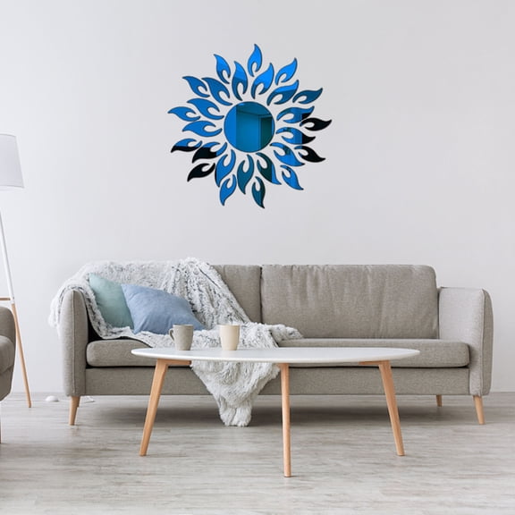Desktop Ornament,Home DIY Sunflower Acrylic Mirror Three-dimensional Wall Sticker Decoration