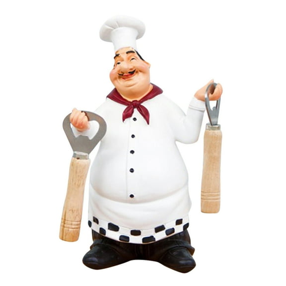 Desktop Ornament Italian Chef Figurine for Kitchen Countertop - Collectible Kitchen Statue with Chalkboard and Chef Figurine Décor for Home and